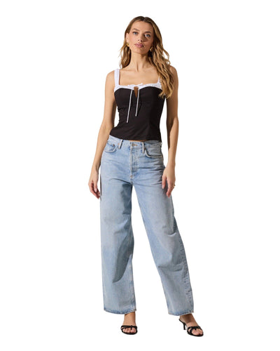 ASTR the Label Clothing Small Contrast Milkmaid Top