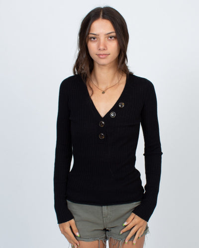 Autumn Cashmere Clothing XS Button Front Cashmere Sweater