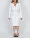 Badgley Mischka Clothing XL | US 14 White Trench Coat with Belt