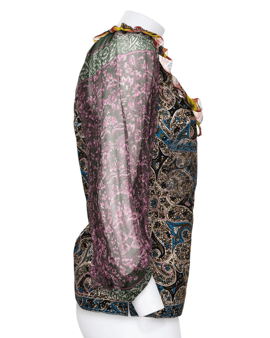 Balenciaga Clothing Medium | FR 40 Paisley Patchwork Blouse