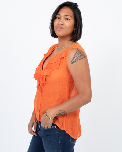 BCBG Max Azria Clothing Small Gauzy Sleeveless Blouse