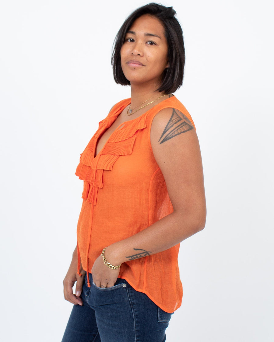 BCBG Max Azria Clothing Small Gauzy Sleeveless Blouse