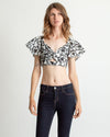 BCBG Max Azria Clothing XXS Embroidered Cropped Blouse