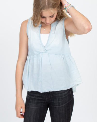 Bella Dahl Clothing Small Denim Peplum Tank