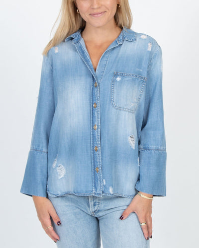 Bella Dahl Clothing XS Distressed Button Down Shirt