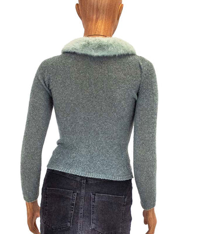 Blumarine Clothing XS | US 2 I IT 38 Fur Trim Cardigan
