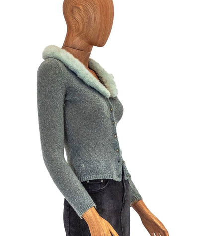 Blumarine Clothing XS | US 2 I IT 38 Fur Trim Cardigan
