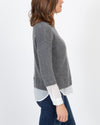 Brochu Walker Clothing XS Grey Cashmere Sweater with White Underlay