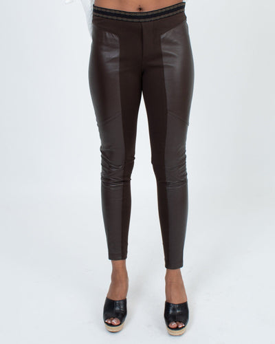 Burning Torch Clothing Small Faux Leather Paneled Leggings