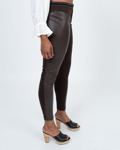Burning Torch Clothing Small Faux Leather Paneled Leggings