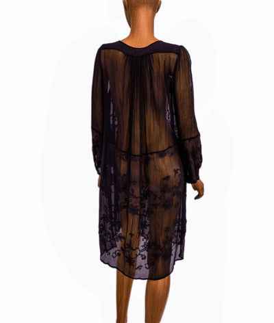 Burning Torch Clothing XS Embroidered Sheer Long Sleeve Dress