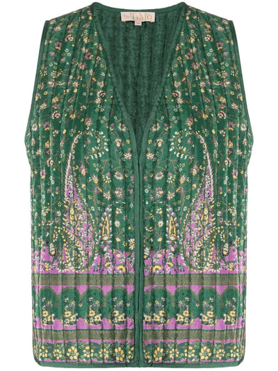 byTiMo Clothing Small Floral-Print Satin Vest