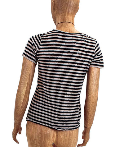 Calvin Rucker Clothing Large Distressed Stripe Tee