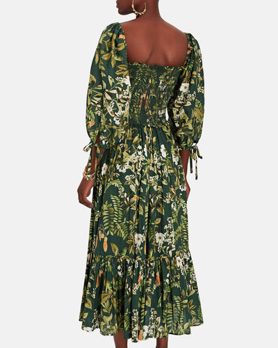 Cara Cara Clothing Small Jazzy Botanical-Print Voile Midi Dress