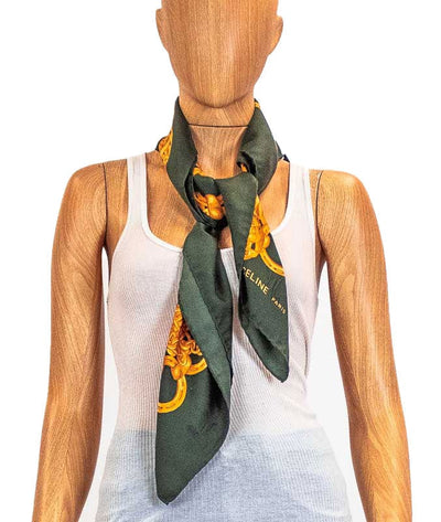 Celine Accessories One Size Green Square Scarf