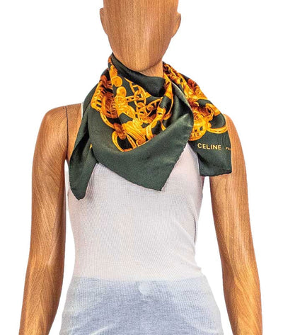 Celine Accessories One Size Green Square Scarf