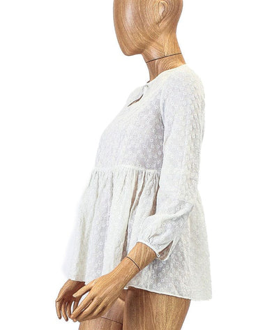CH Caroline Herrera Clothing Small | US 4 Eyelet Peasant Top