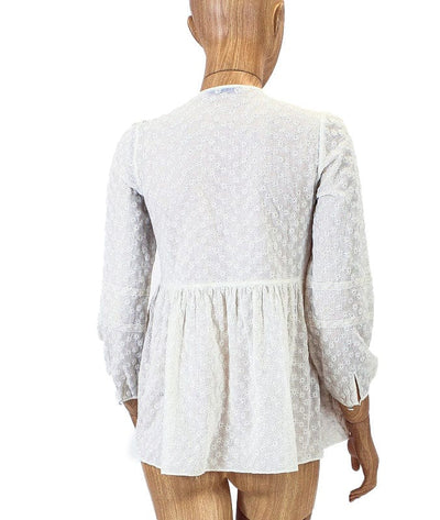 CH Caroline Herrera Clothing Small | US 4 Eyelet Peasant Top