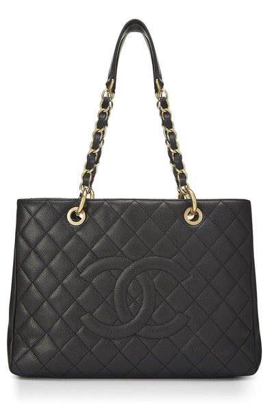 Chanel Bags Large "Chanel Black Quilted Caviar Grand Shopping Tote"