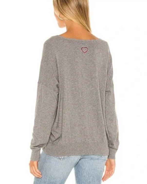 CHASER Clothing Medium Hearts Cashmere Blend Sweater