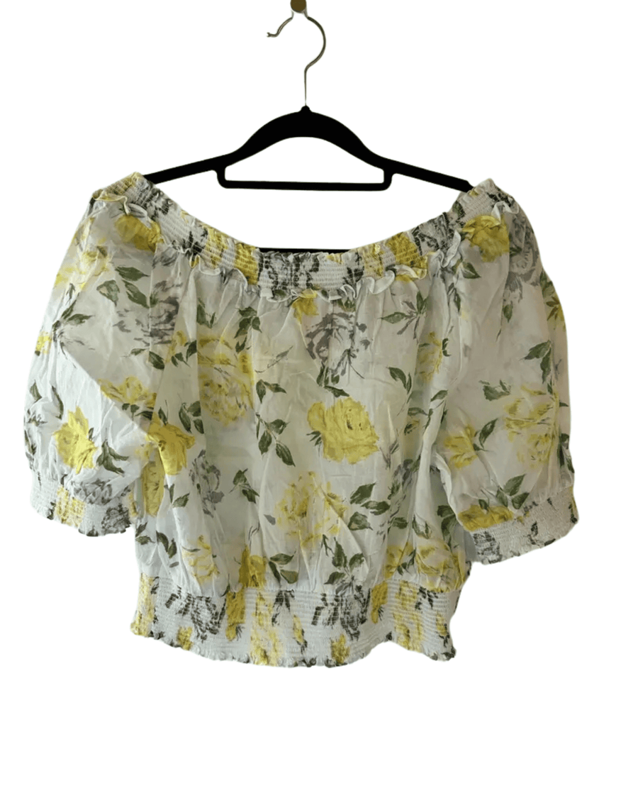Cinq a Sept Clothing Small Floral Print Cropped Top