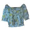Cinq a Sept Clothing Small Floral Print Cropped Top