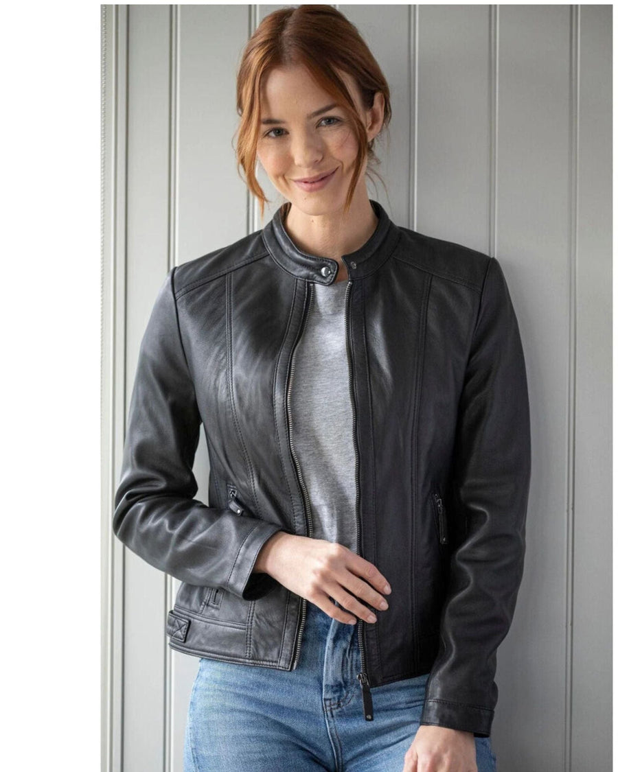 Cole Haan Clothing XS Moto Leather Jacket