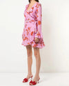 Cynthia Rowley Clothing Medium Floral Wrap Mini Dress