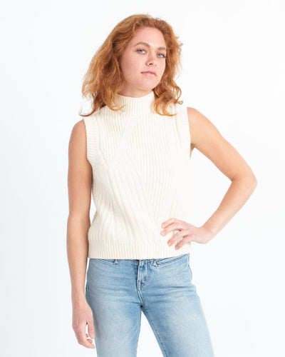 Diane Von Furstenberg Clothing Small Cream Sweater Vest