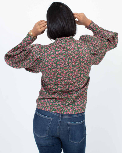 DÔEN Clothing XS Forest Floral Blouse