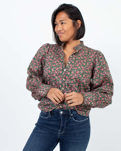 DÔEN Clothing XS Forest Floral Blouse
