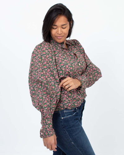 DÔEN Clothing XS Forest Floral Blouse