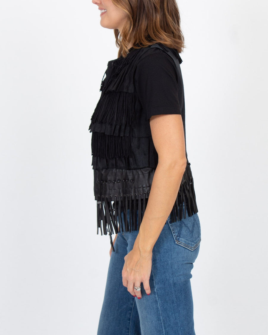 Elie Tahari Clothing Small Fringe Vest