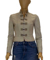Elie Tahari Clothing XS Cream Leather Jacket