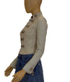 Elie Tahari Clothing XS Cream Leather Jacket