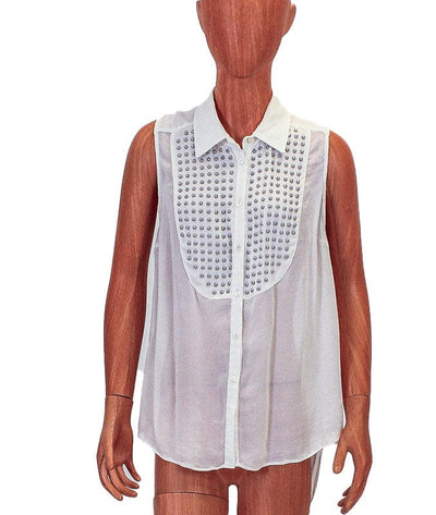 Elizabeth and James Clothing XS Keyhole Back Oxford Tank