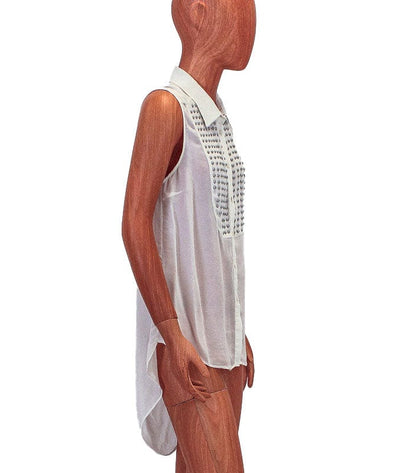 Elizabeth and James Clothing XS Keyhole Back Oxford Tank