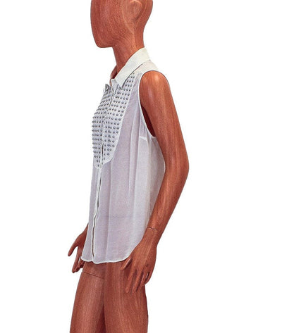 Elizabeth and James Clothing XS Keyhole Back Oxford Tank