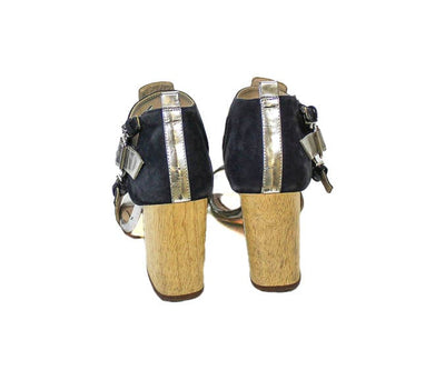 Elizabeth and James Shoes Medium | US 8 Faux Python Block Heel Sandal
