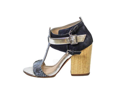Elizabeth and James Shoes Medium | US 8 Faux Python Block Heel Sandal