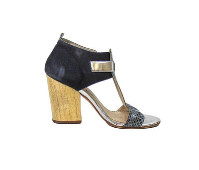 Elizabeth and James Shoes Medium | US 8 Faux Python Block Heel Sandal