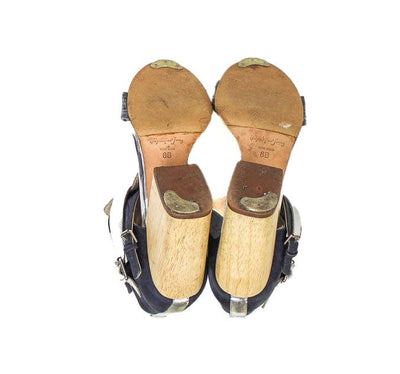 Elizabeth and James Shoes Medium | US 8 Faux Python Block Heel Sandal