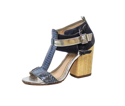 Elizabeth and James Shoes Medium | US 8 Faux Python Block Heel Sandal