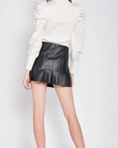 En Saison Clothing XS Vegan Leather Tennis Skirt