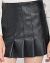 En Saison Clothing XS Vegan Leather Tennis Skirt