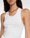 Enza Costa Clothing Small White Ribbed Tank