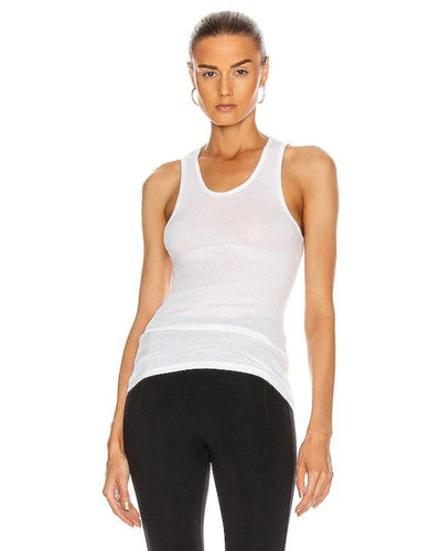 Enza Costa Clothing Small White Ribbed Tank