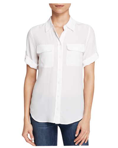 Equipment Clothing Medium Slim Signature Silk Blouse