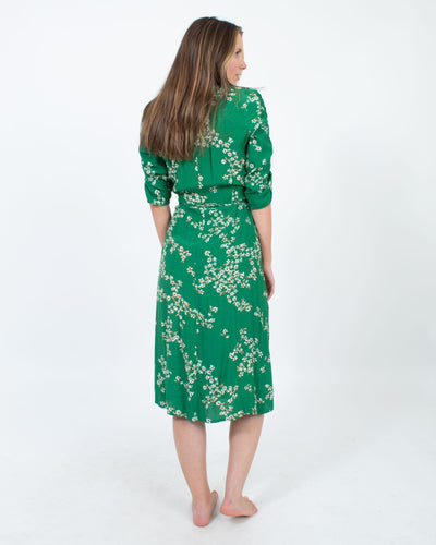 Faithful the Brand Clothing Small | US 4 Green Floral Wrap Dress