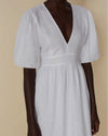 Faithful the Brand Clothing Small | US 4 "Romilla" V-Neck Open Back Linen Midi Dress
